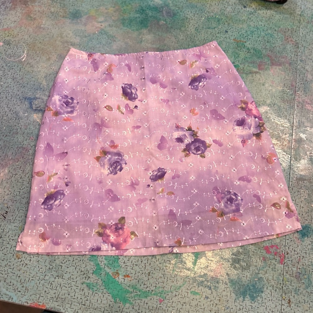 90s Lilac Eyelet Skirt